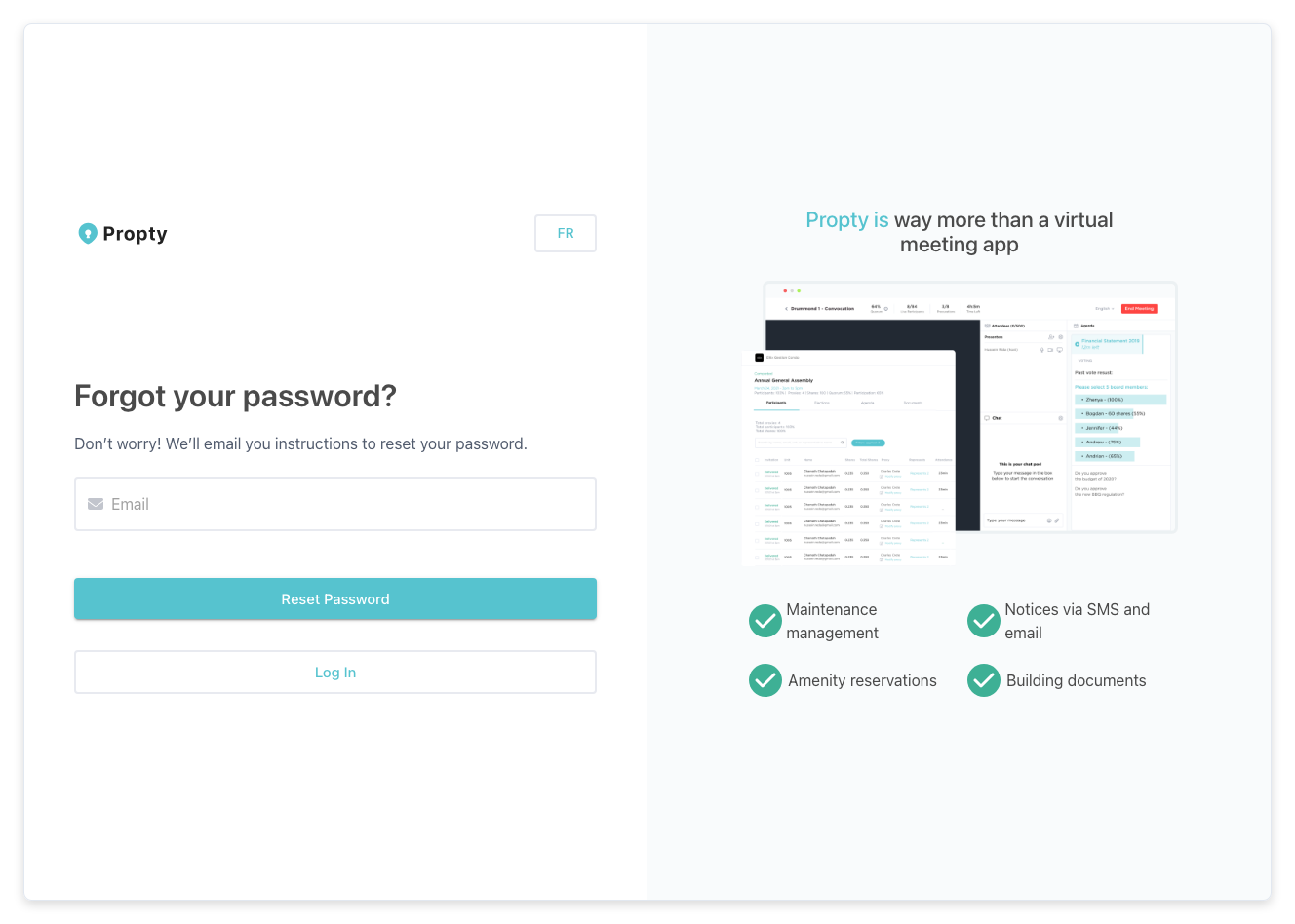 Forgot password form
