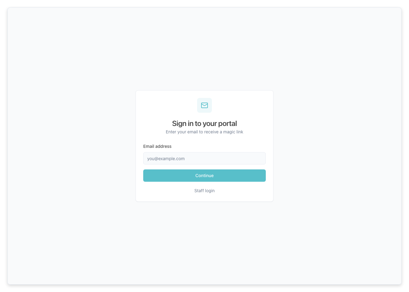 Page de connexion du portail
