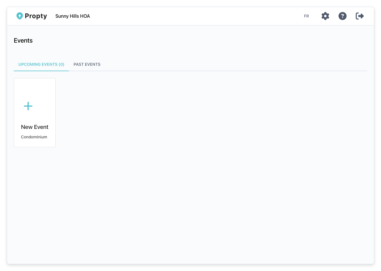 Page de la liste des événements